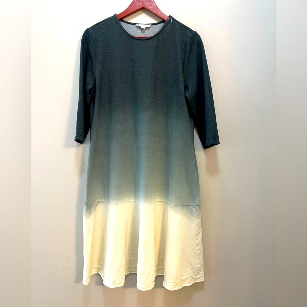 Harper Teal-to-Cream Ombre Midi Dress